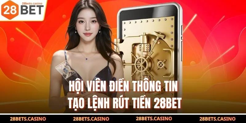Hội viên điền thông tin tạo lệnh rút tiền 28BET